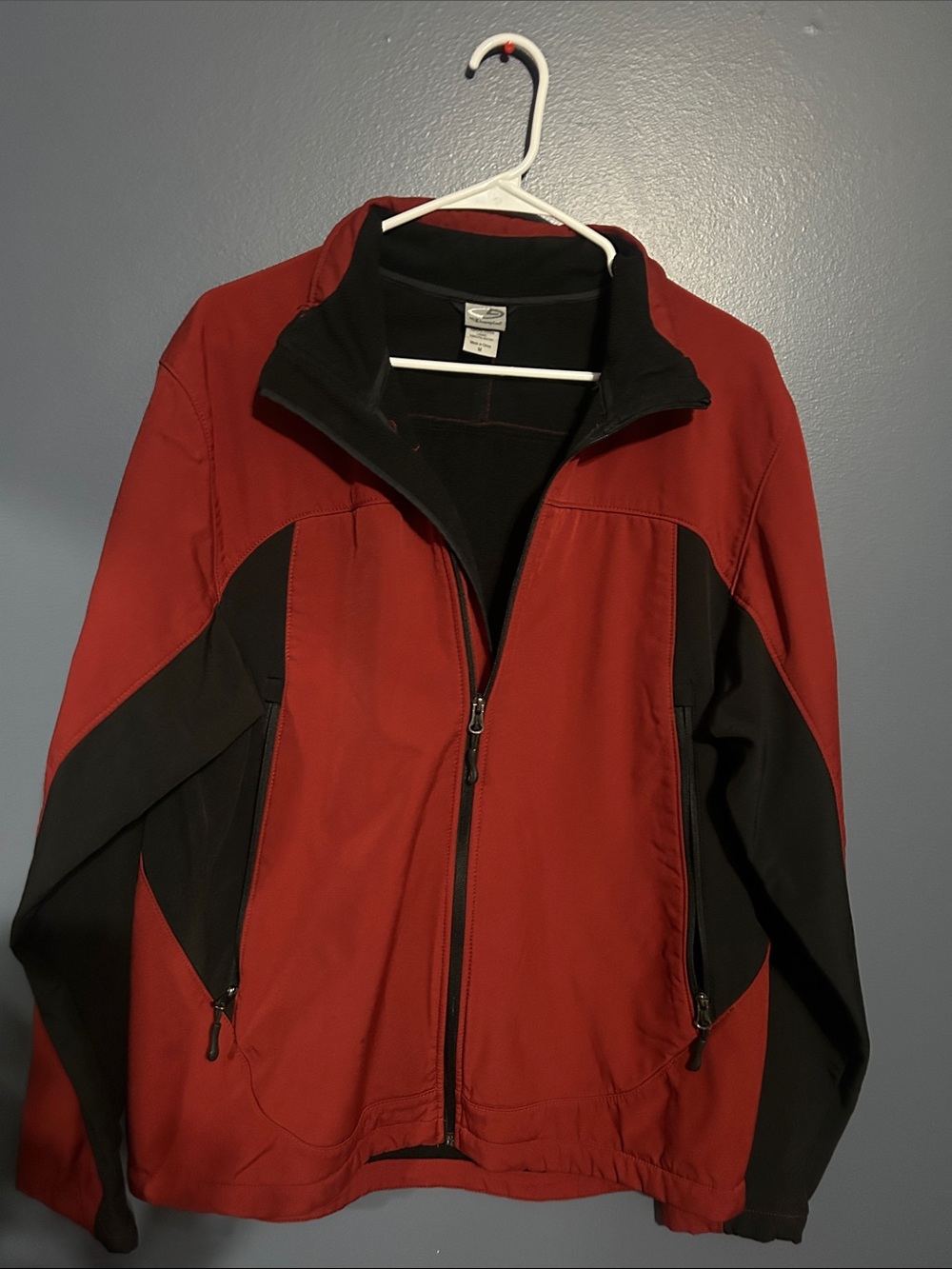 Men's Red and Black Softshell Jacket - Unknown Brand